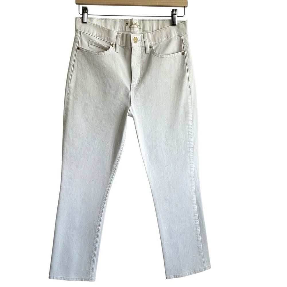 Lilly Pulitzer High Rise Crop Jeans Sz 8 White Straight Leg Pants Resort White